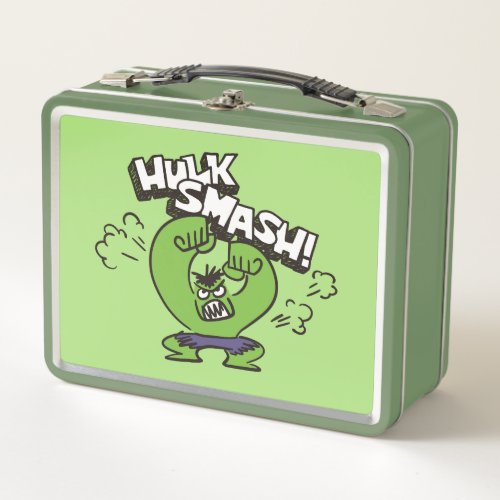 Hulk Smash Angry Doodle Graphic Metal Lunch Box