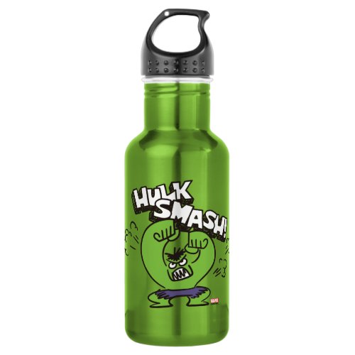 Hulk Smash Angry Doodle Graphic Stainless Steel Water Bottle
