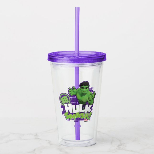 HULK SMASH! Character Graphic Acrylic Tumbler (Front)