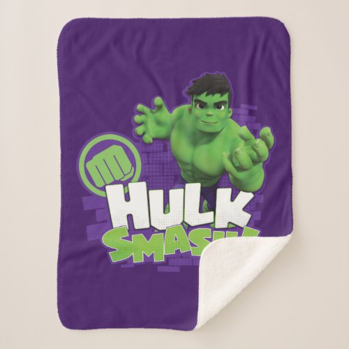 HULK SMASH Character Graphic Sherpa Blanket