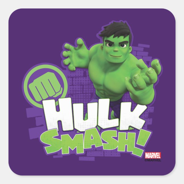 HULK SMASH! Character Graphic Square Sticker (Front)