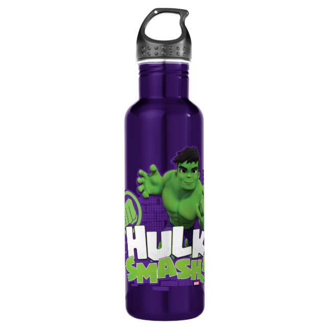 HULK SMASH! Character Graphic Stainless Steel Water Bottle (Front)