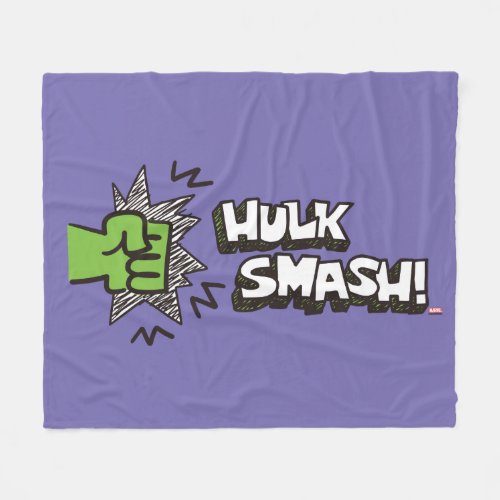 Hulk Smash Fist Doodle Graphic Fleece Blanket