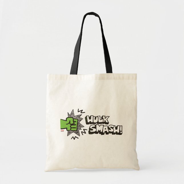 Hulk Smash Fist Doodle Graphic Tote Bag (Front)