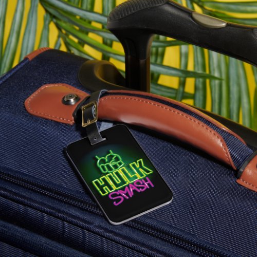 Hulk Smash Neon Graphic Luggage Tag