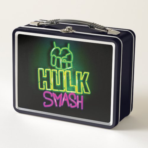 Hulk Smash Neon Graphic Metal Lunch Box