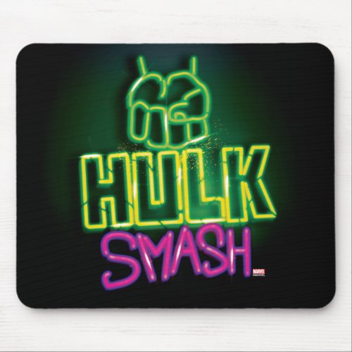 Hulk Smash Neon Graphic Mouse Pad