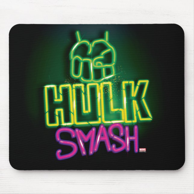 Hulk Smash Neon Graphic Mouse Pad (Front)