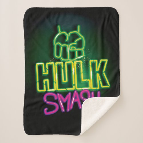 Hulk Smash Neon Graphic Sherpa Blanket