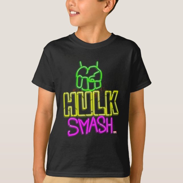 Hulk Smash Neon Graphic T-Shirt (Front)