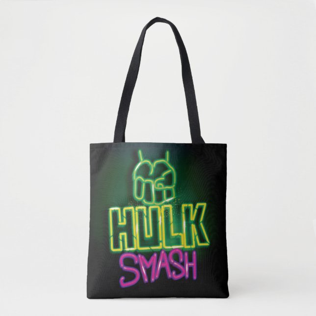 Hulk Smash Neon Graphic Tote Bag (Front)