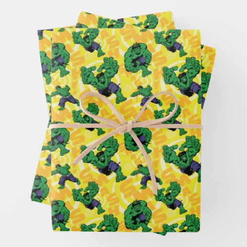 Hulk Smash Poses Pattern Wrapping Paper Sheets