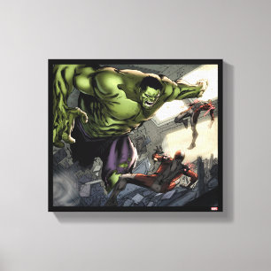 Hulk Smashing His Enemies Canvas Print