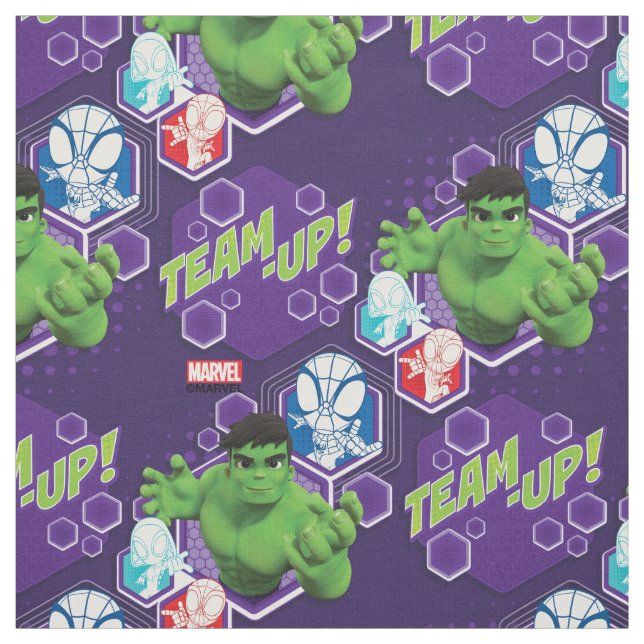Hulk & Spidey Team "Team-Up!" Fabric (Swatch)