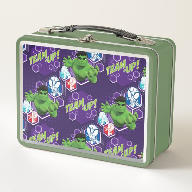 Hulk & Spidey Team "Team-Up!" Metal Lunch Box (Front)