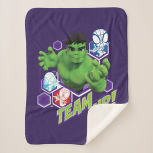 Hulk & Spidey Team "Team-Up!" Sherpa Blanket