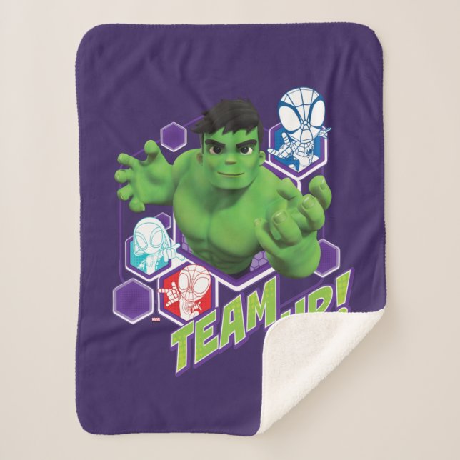 Hulk & Spidey Team "Team-Up!" Sherpa Blanket (Front)
