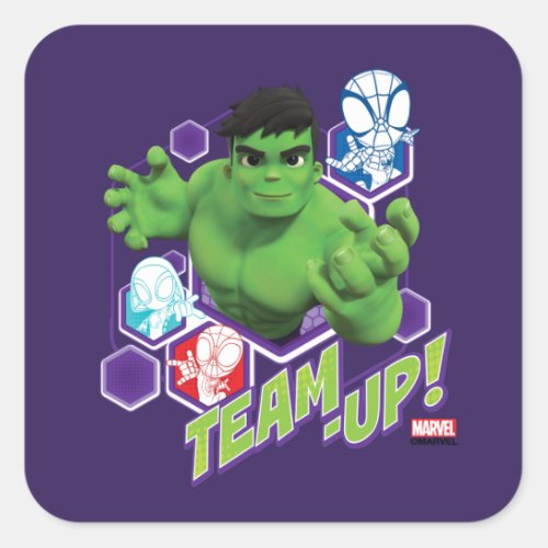 Hulk  Spidey Team Team_Up Square Sticker