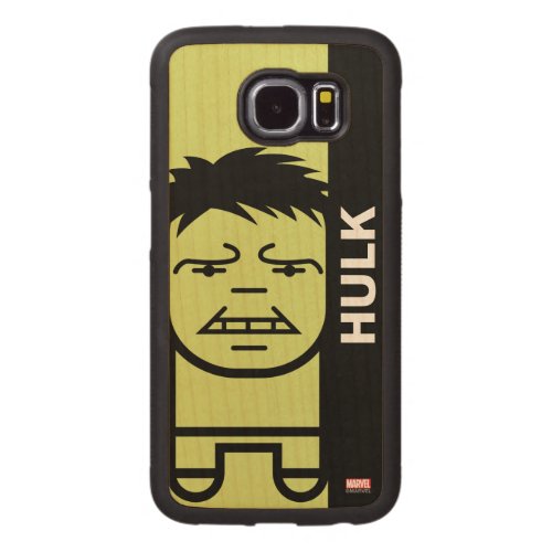 Hulk Stylized Line Art Carved Wood Samsung Galaxy S6 Case