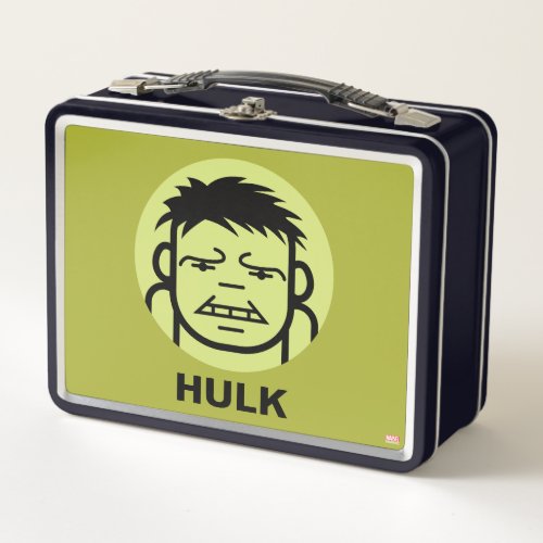 Hulk Stylized Line Art Icon Metal Lunch Box