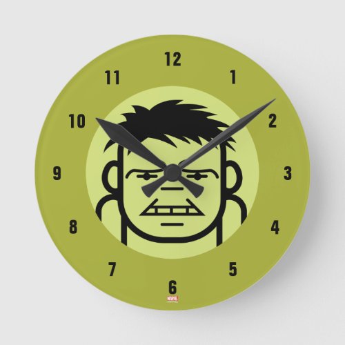 Hulk Stylized Line Art Icon Round Clock