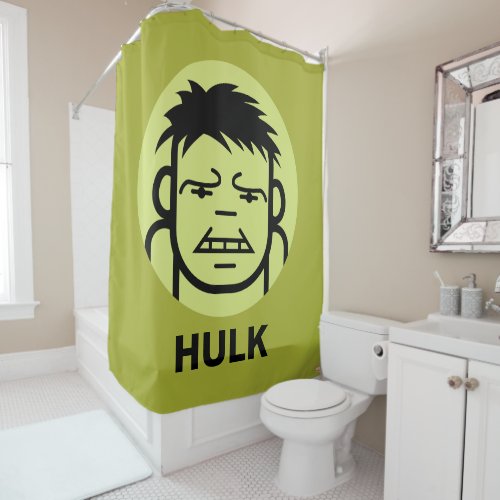 Hulk Stylized Line Art Icon Shower Curtain