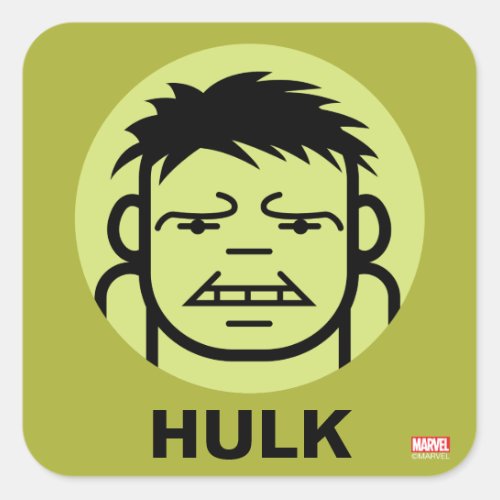 Hulk Stylized Line Art Icon Square Sticker