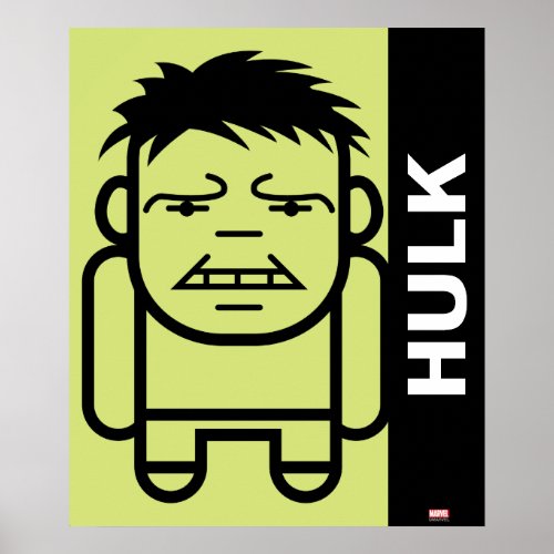 Hulk Stylized Line Art Poster