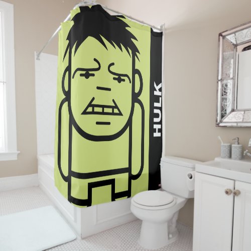 Hulk Stylized Line Art Shower Curtain