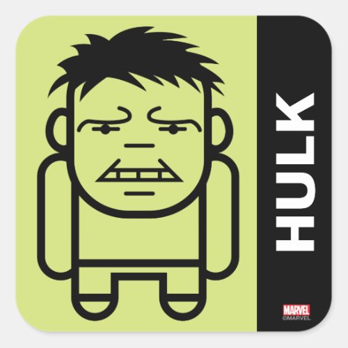 Hulk Stylized Line Art Square Sticker