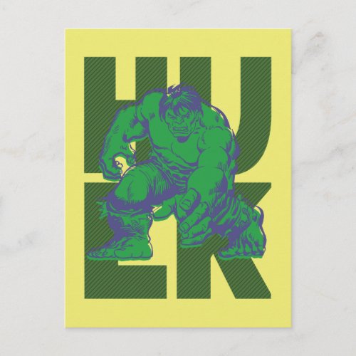 Hulk Typography Character Art Postcard