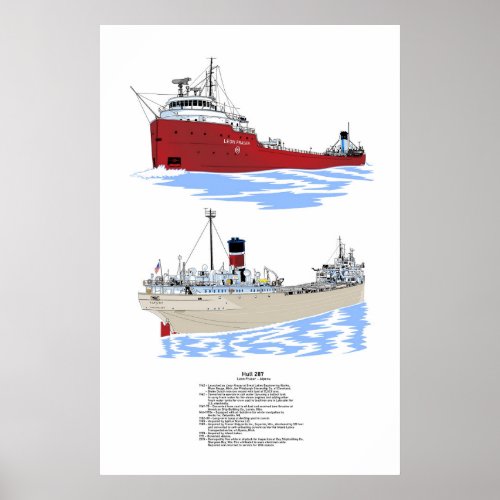 Hull 287 Great Lakes Freighter history Poster