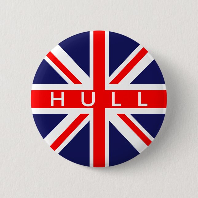 Hull : British Flag Pinback Button (Front)