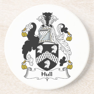 Hull Family Crest Sandstone Coaster