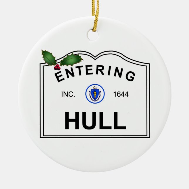Hull MA Ceramic Ornament (Front)