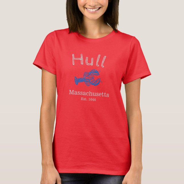 Hull Massachusetts Blue Lobster T-shirt, dark, W T-Shirt (Front)