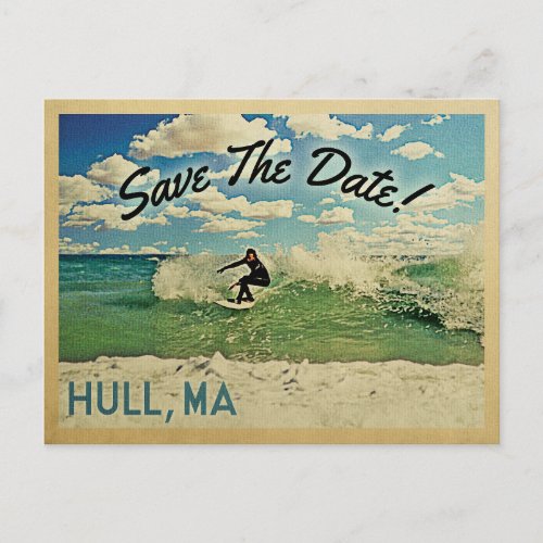 Hull Save The Date California Surfing Announcement Postcard