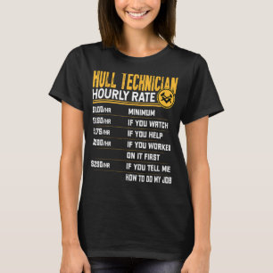 Hull Technician Hourly Rate - Funny Hull Mechanic  T-Shirt