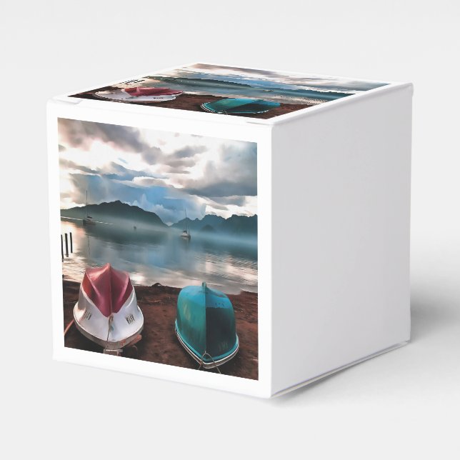 Hulls of Boats And Marmaris Winter Seascape Favor Boxes (Front Side)