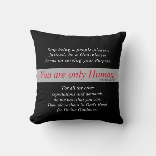 Human 16x16 two_sided Throw Pillow _Black_red font