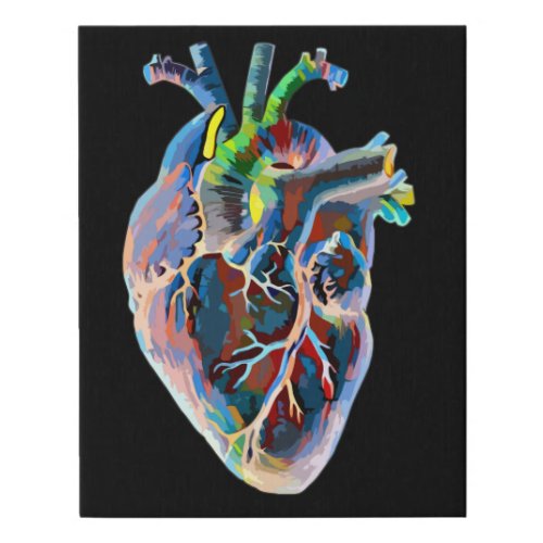 Human Anatomy biology Heart Original Abstract Art Faux Canvas Print