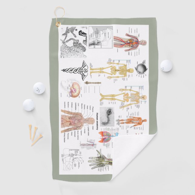 Human Anatomy Charts Golf Towel (InSitu)