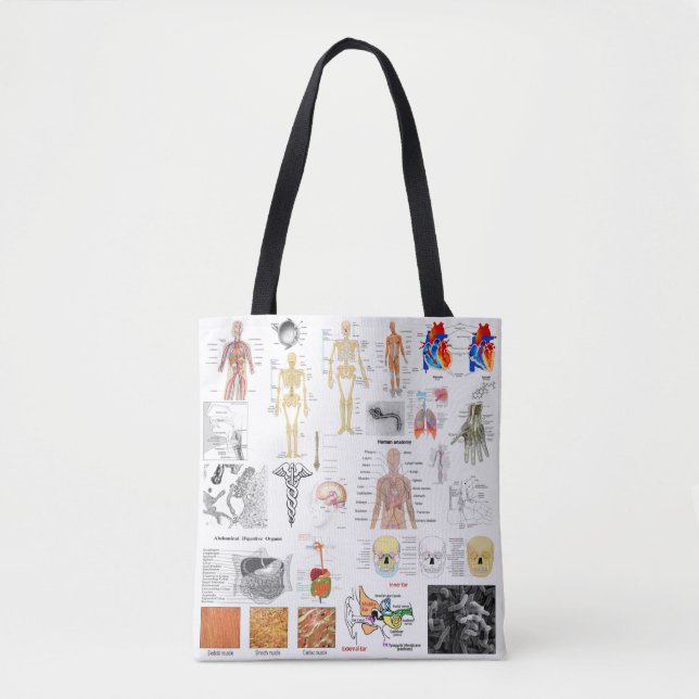 Human Anatomy Full Color Medical Charts Tote Bag (Front)