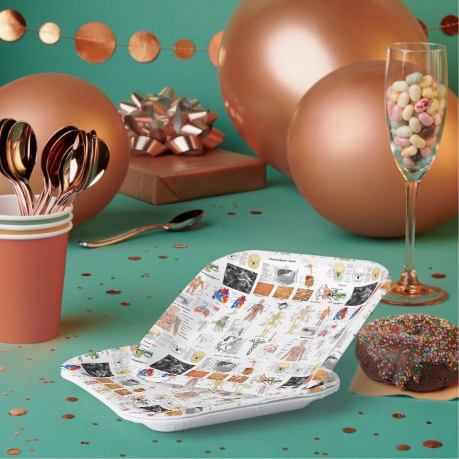 Human Anatomy Medical Chart Paper Plates (Multi)