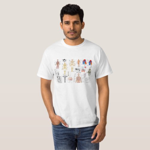 Human Anatomy Medical Diagrams full colored T_Shirt