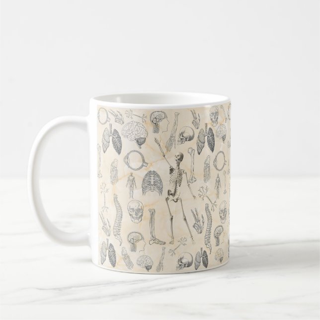 Human Anatomy Vintage Coffee Mug (Left)
