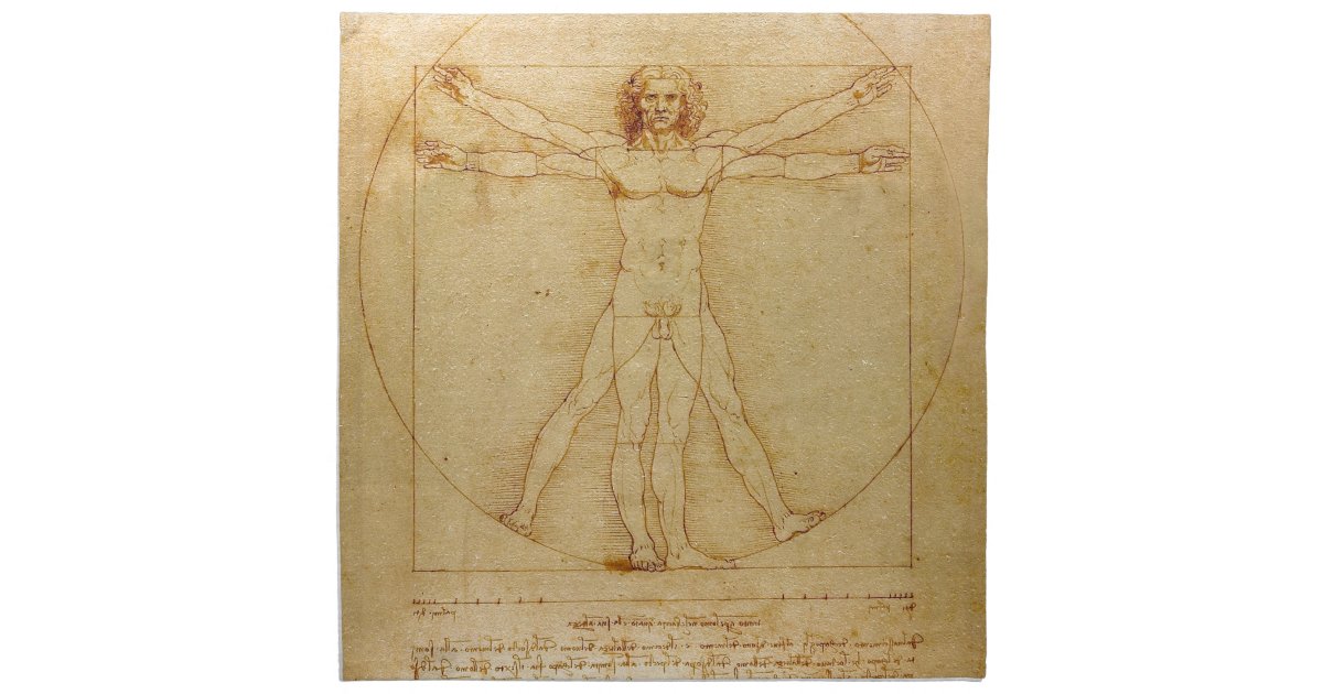 Human Anatomy, Vitruvian Man by Leonardo da Vinci Cloth Napkin | Zazzle