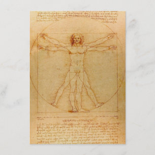 Human Anatomy, Vitruvian Man by Leonardo da Vinci Invitation