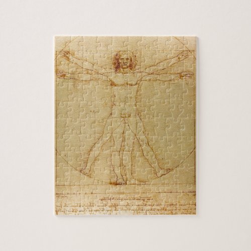 Human Anatomy Vitruvian Man by Leonardo da Vinci Jigsaw Puzzle