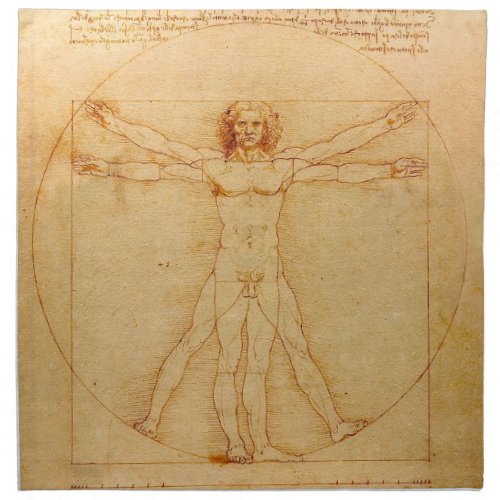 Human Anatomy Vitruvian Man by Leonardo da Vinci Napkin